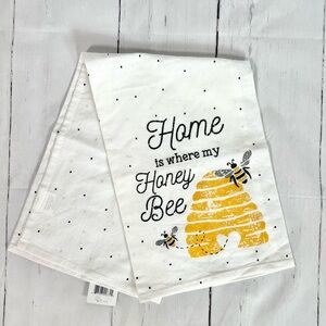 NWT Home is where my honey be tea towel with hive and honeybees